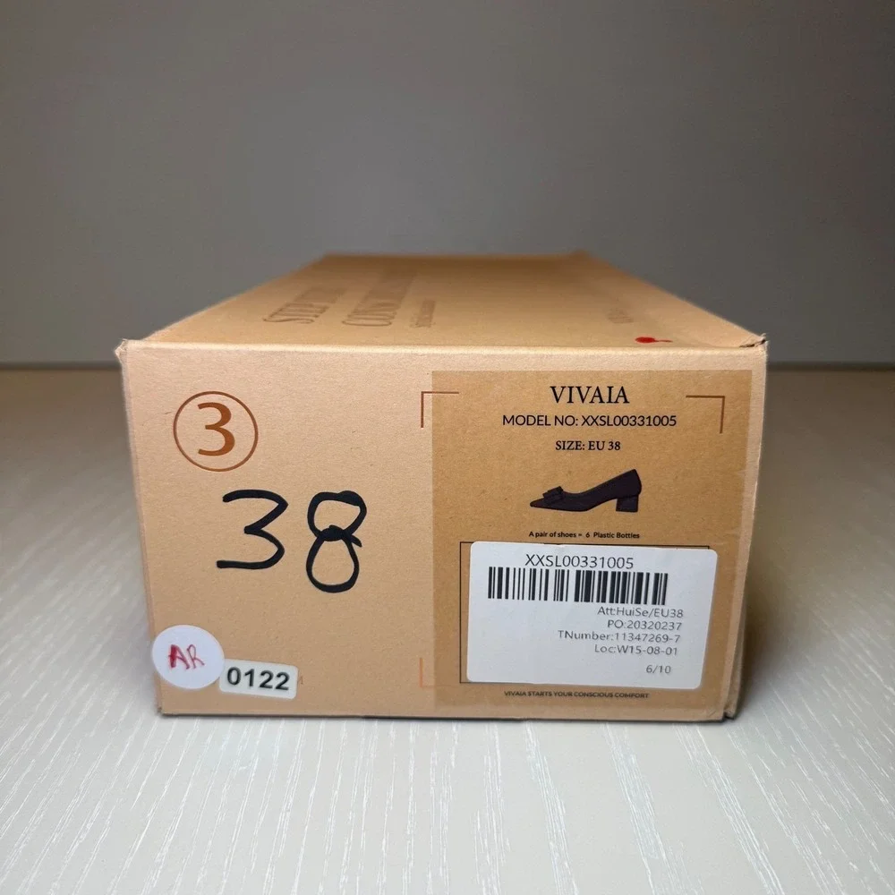 VIVAIA Titli Pointed-Toe Bow Heels | NWT - EU 38 / US 7–7.5 +‎ FREE Slippers